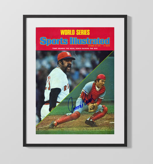 Johnny Bench - Series Catcher Signed SI Cover 8x10 Canvas baseball wall art
