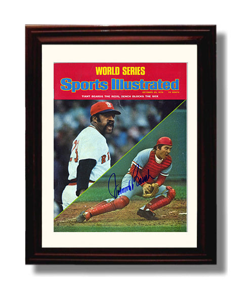 Johnny Bench - Series Catcher Signed SI Cover Spotlight Baseball Wall Art 8x10 Beveled Frame wall art print – Baseball Wall Art decor