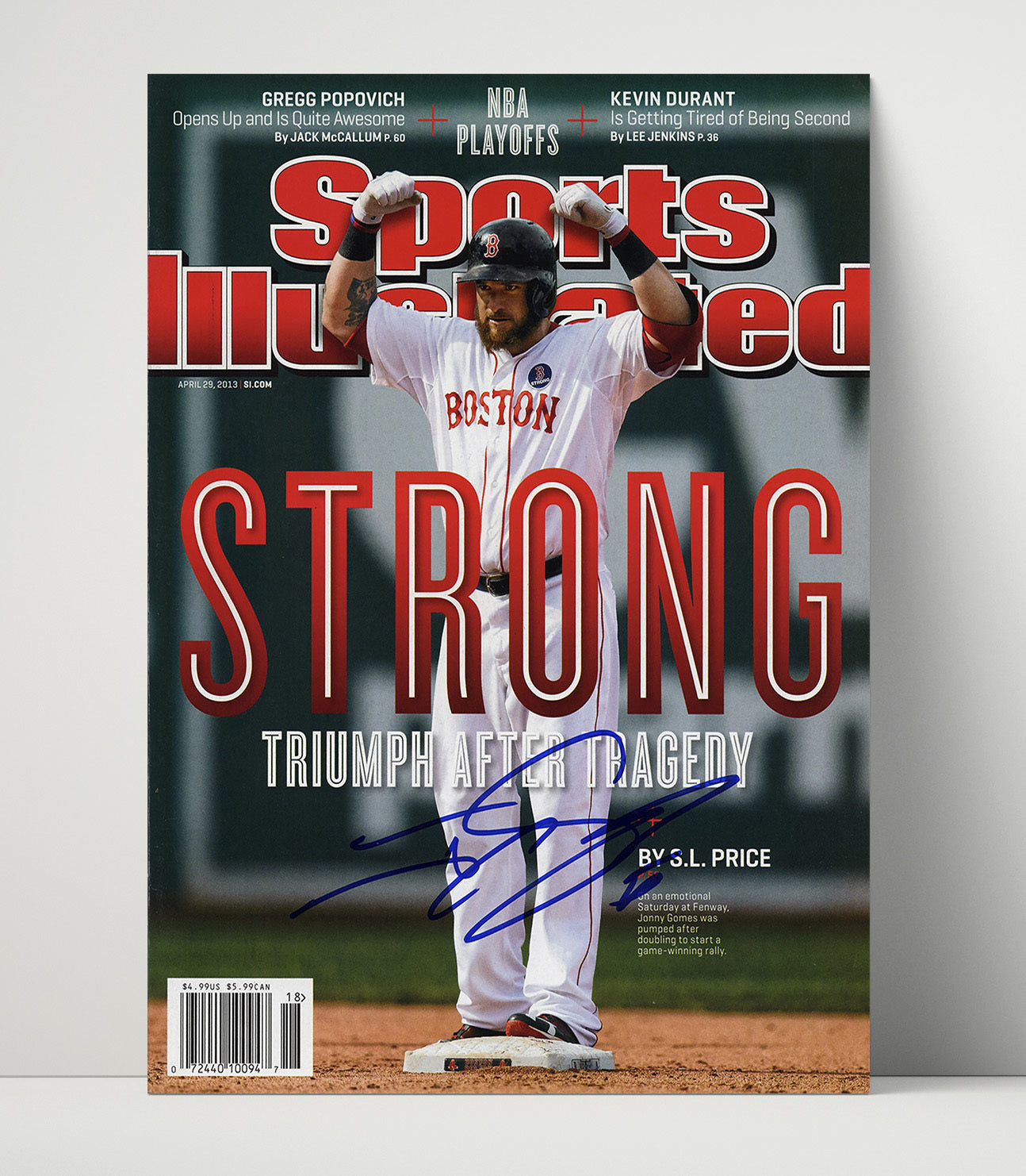 Johnny Gomes - Emotional rally moment with Boston baseball SI Cover 2013 Wall Art 16x20 Unframed Print wall art print – Baseball Wall Art decor