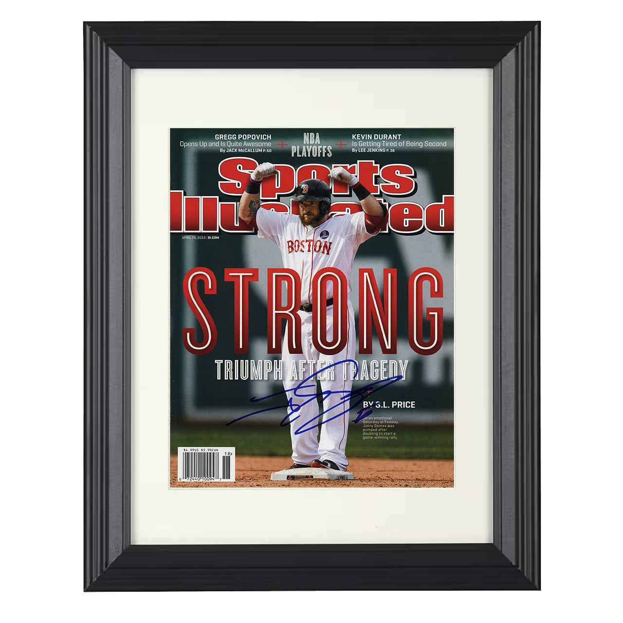 Johnny Gomes - Emotional rally moment with Boston baseball SI Cover 2013 8x10 black beveled framed baseball wall art
