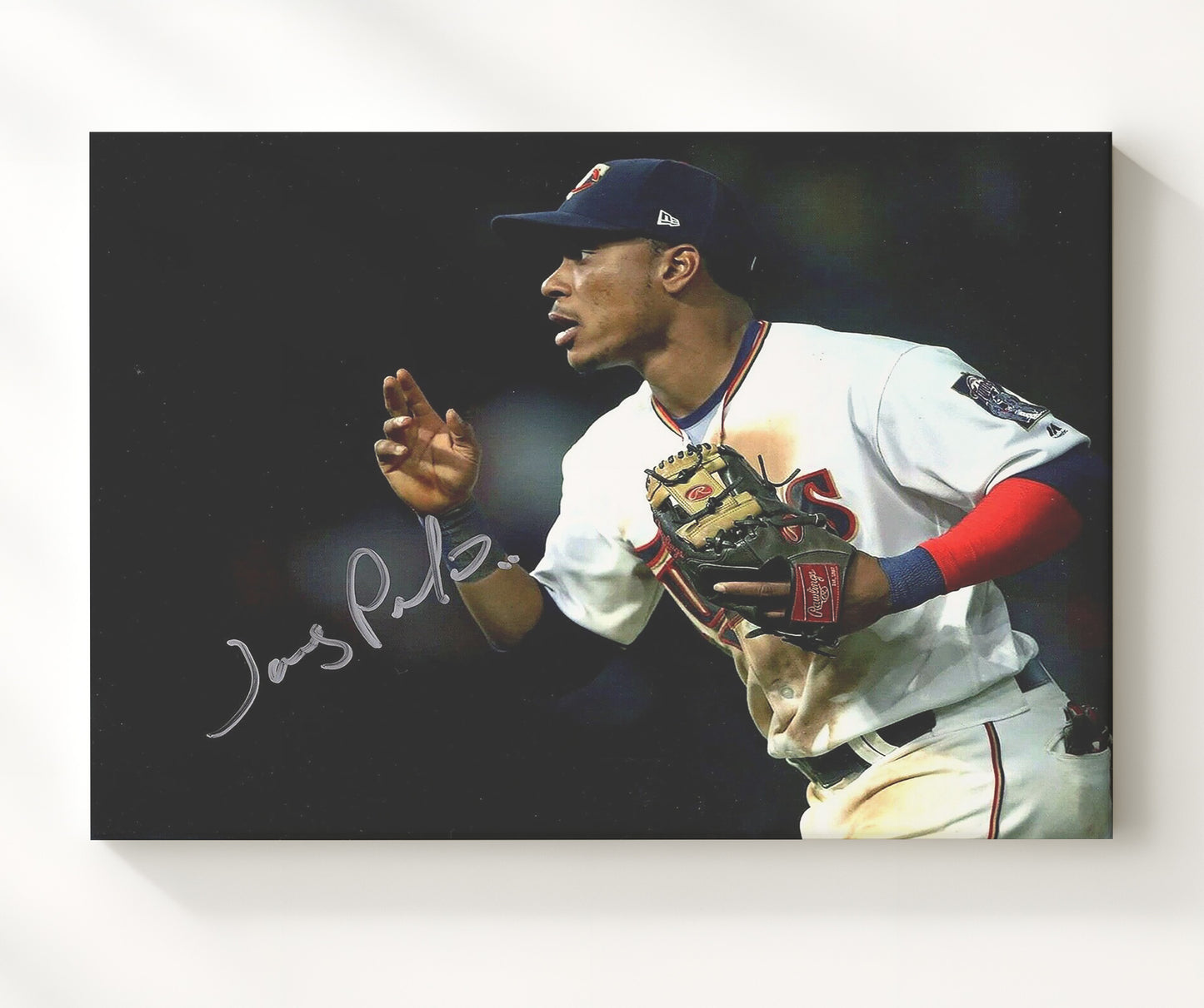 Jorge Polanco - Infield Throw Across Diamond Baseball Wall Art 20x24 Canvas wall art print – Baseball Wall Art decor