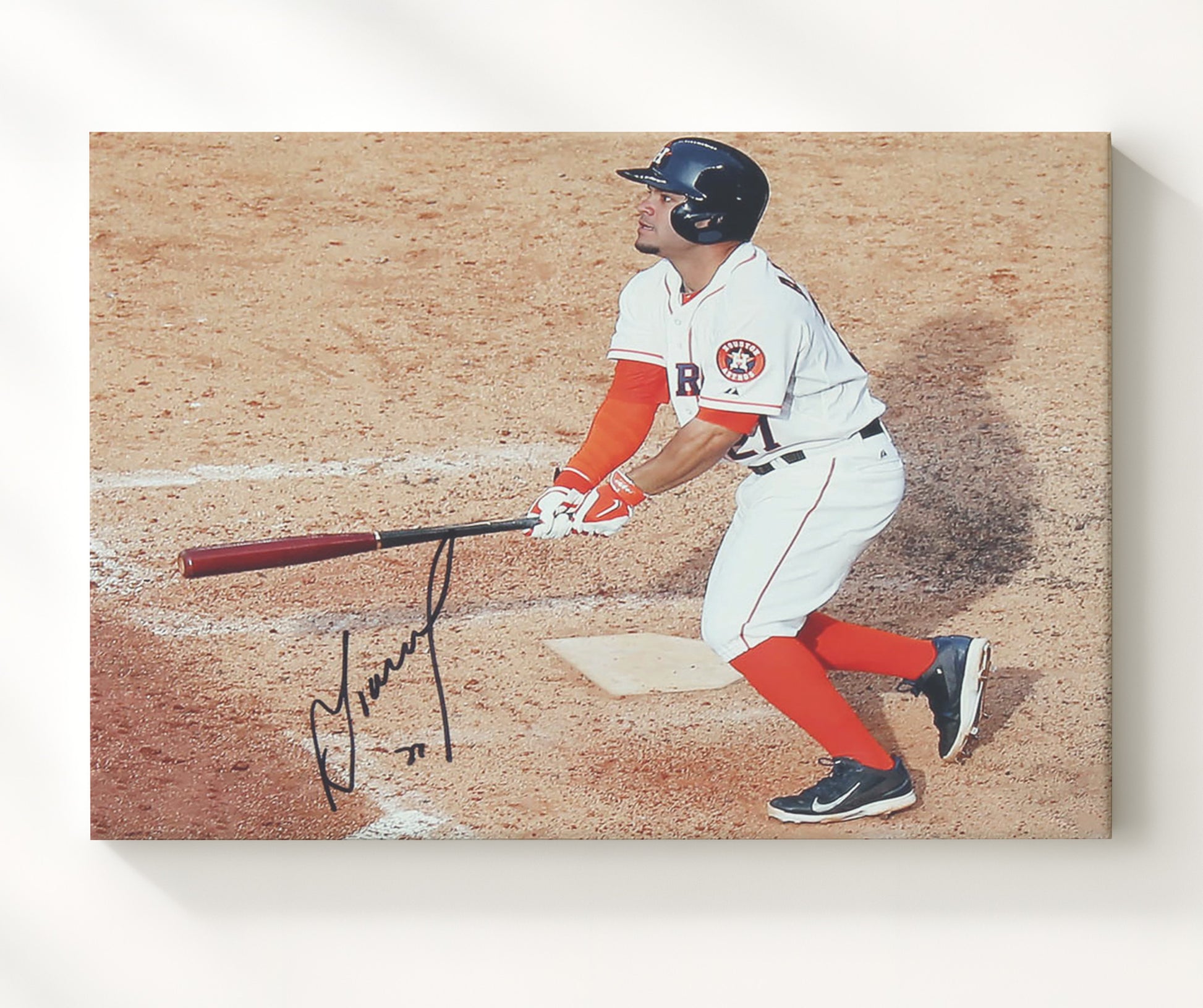 Jose Altuve - Astros Batting Stance Era Baseball Wall Art 20x24 Canvas wall art print – Baseball Wall Art decor
