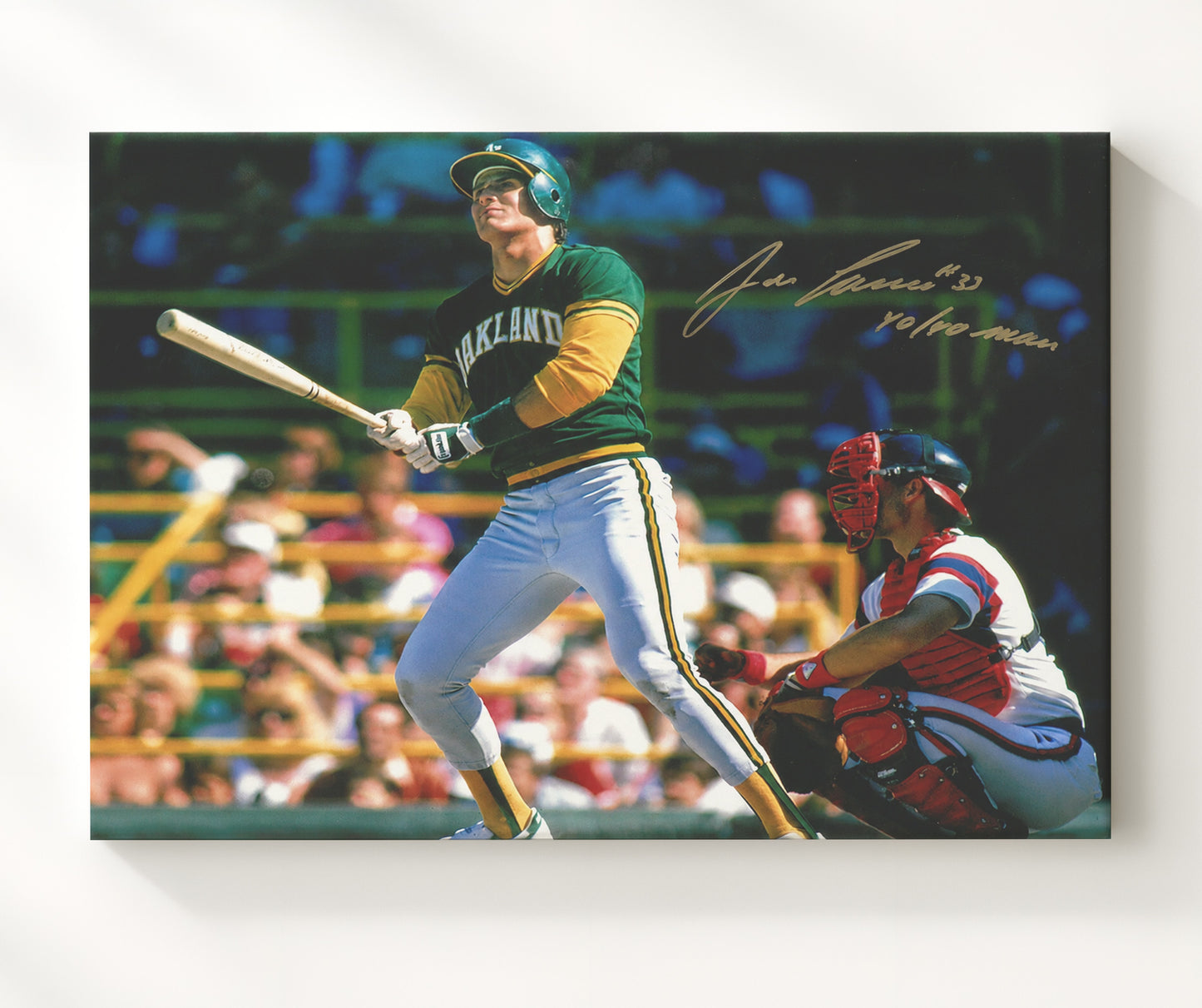Jose Canseco - Forty Forty Power Pose Baseball Wall Art 20x24 Canvas wall art print – Baseball Wall Art decor