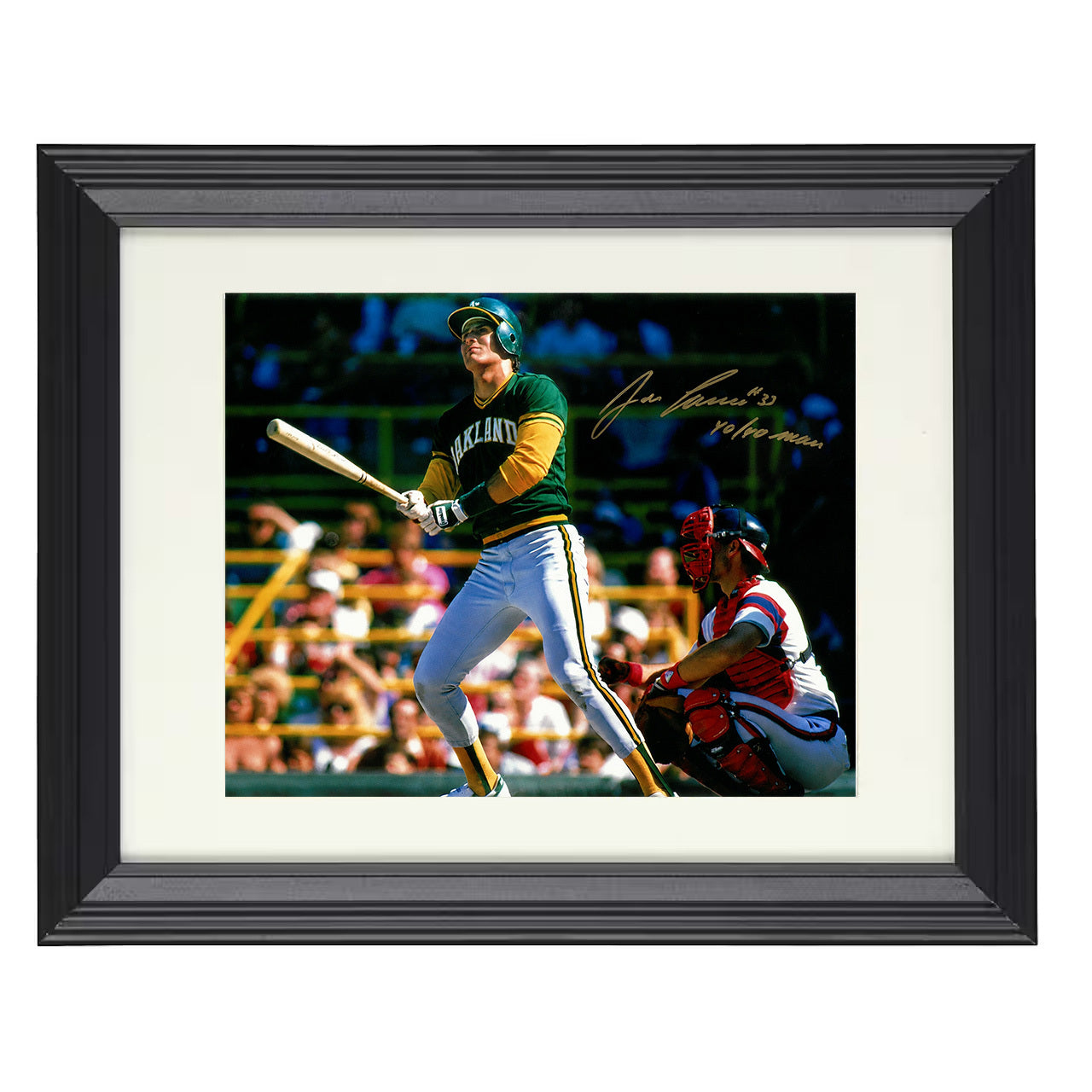 Jose Canseco - Forty Forty Power Pose 8x10 black beveled framed baseball wall art