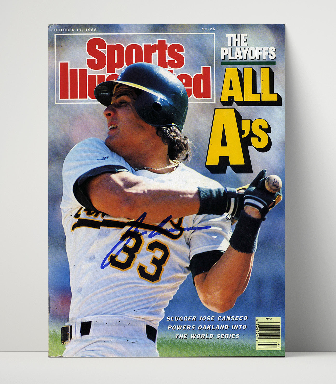 Jose Canseco - SI Playoffs All As cover power swing 1988 Baseball Wall Art 16x20 Unframed Print wall art print – Baseball Wall Art decor