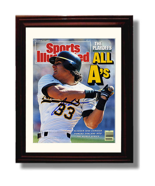 Jose Canseco - SI Playoffs All As cover power swing 1988 Baseball Wall Art 8x10 Beveled Frame wall art print – Baseball Wall Art decor