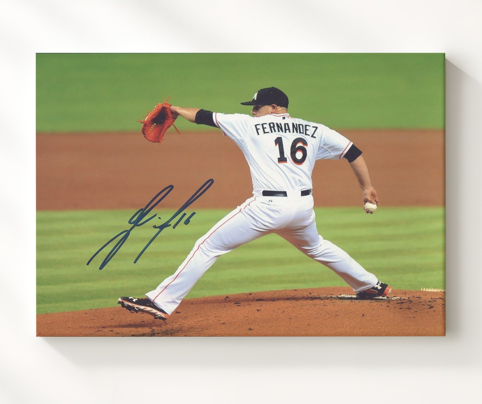 Jose Fernandez - Pitching Side View Baseball Wall Art 20x24 Canvas wall art print – Baseball Wall Art decor