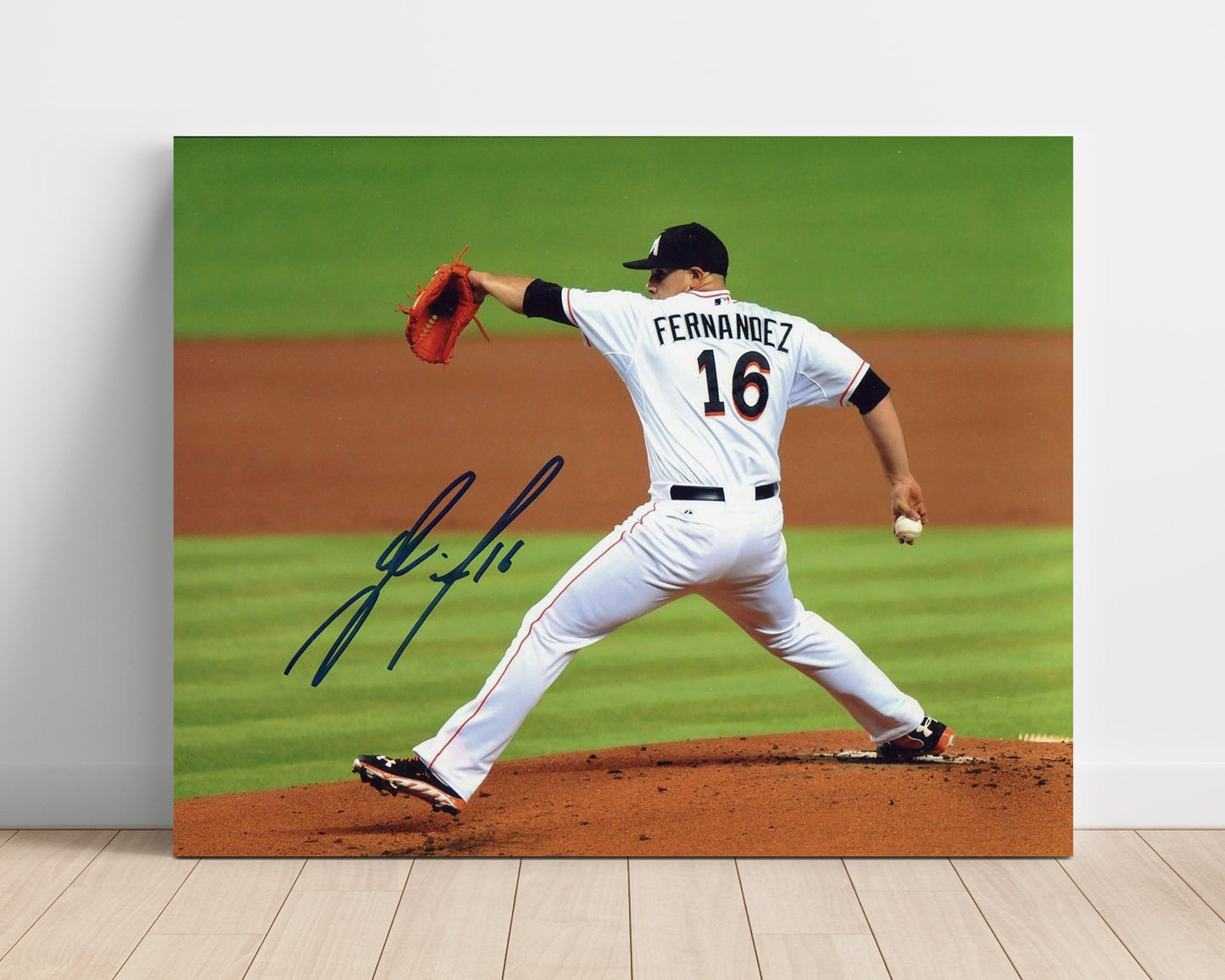 Jose Fernandez - Pitching Side View Baseball Wall Art 16x20 Unframed Print wall art print – Baseball Wall Art decor
