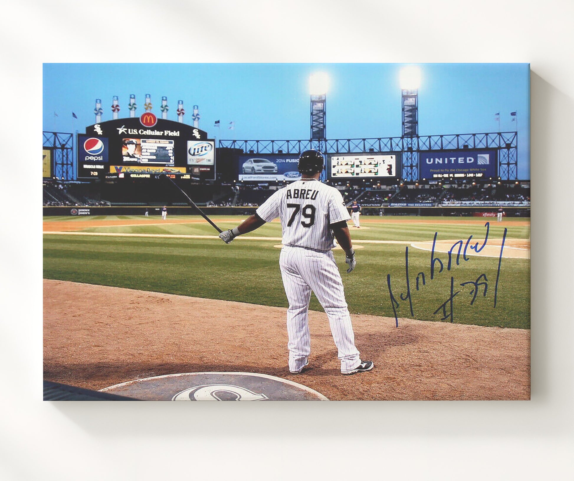Jose Ramirez - Pre Swing at the Plate Baseball Wall Art 20x24 Canvas wall art print – Baseball Wall Art decor