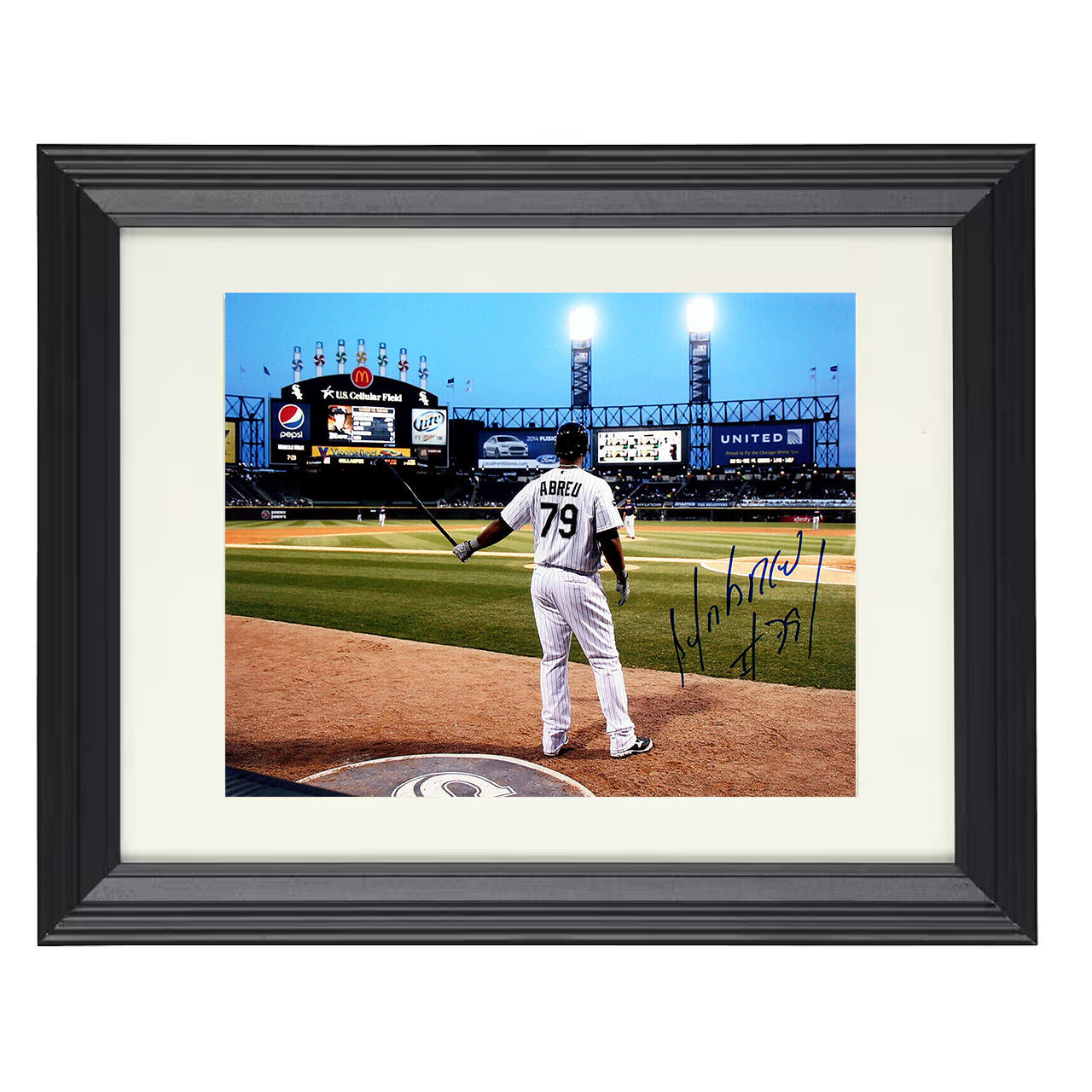Jose Ramirez - Pre Swing at the Plate 8x10 black beveled framed baseball wall art