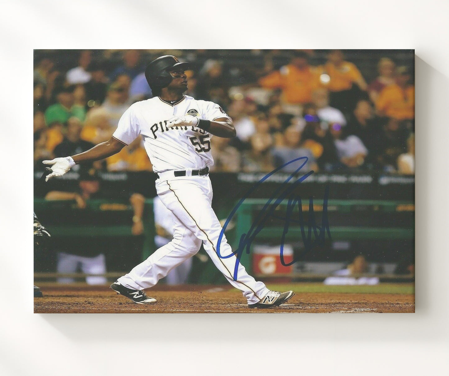 Josh Bell - Left Handed Power Swing Baseball Wall Art 20x24 Canvas wall art print – Baseball Wall Art decor