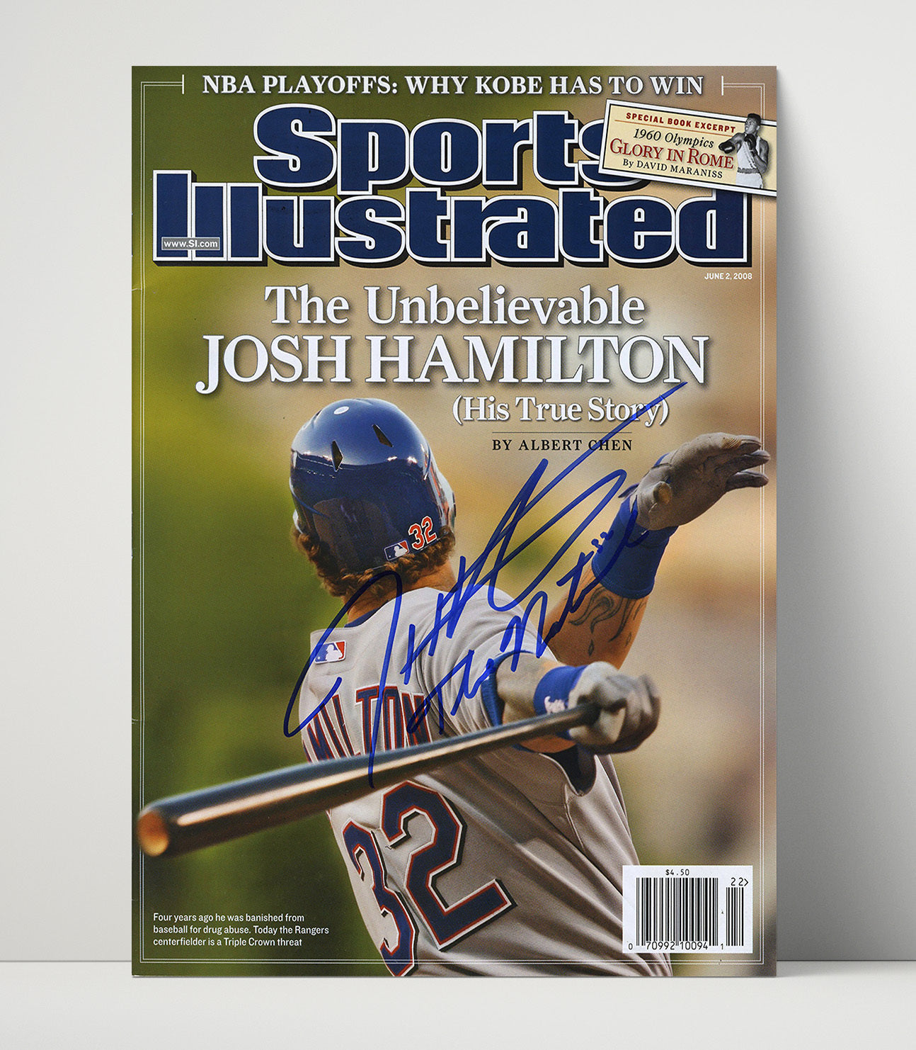 Josh Hamilton - 2008 Comeback Season SI Cover Action Baseball Wall Art 16x20 Unframed Print wall art print – Baseball Wall Art decor
