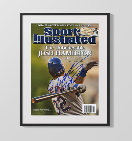 Josh Hamilton - 2008 Comeback Season SI Cover Action 8x10 Canvas baseball wall art
