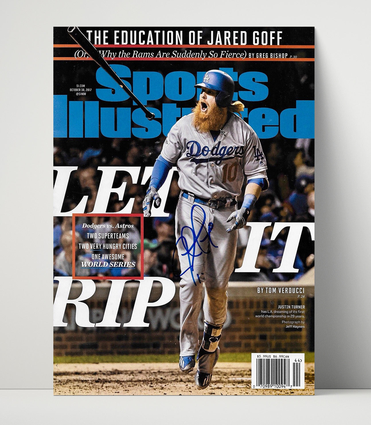 Justin Turner - Postseason celebration SI Cover 2017 Baseball Wall Art 16x20 Unframed Print wall art print – Baseball Wall Art decor