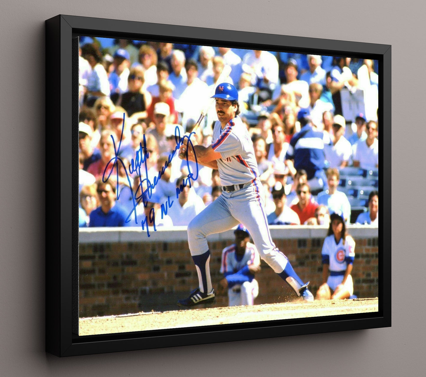 Keith Hernandez - Batting Stance at the Plate Baseball Wall Art 16x20 Framed Canvas wall art print – Baseball Wall Art decor