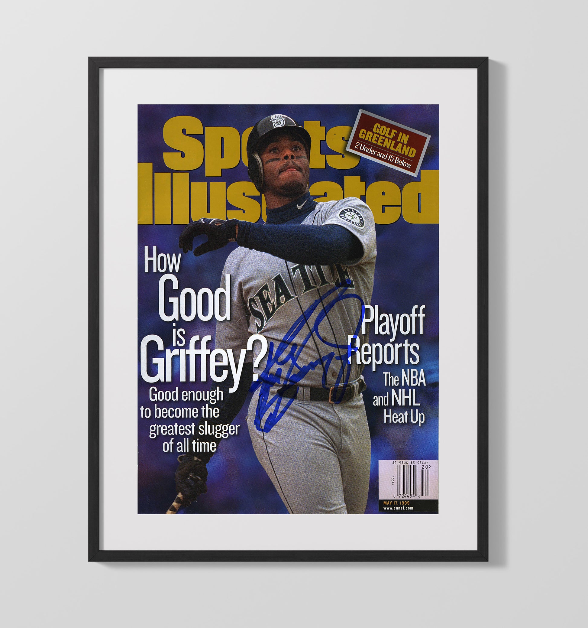 Ken Griffey Jr - How Good Is Griffey SI Cover 1999 Baseball Wall Art 16x20 Gallery Frame wall art print – Baseball Wall Art decor