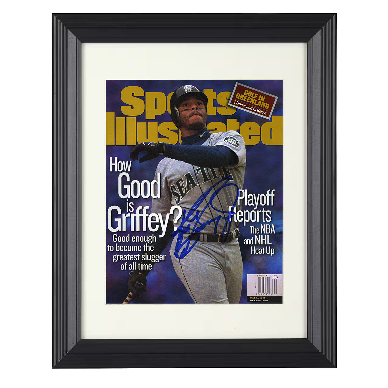 Ken Griffey Jr - How Good Is Griffey SI Cover 1999 8x10 black beveled framed baseball wall art