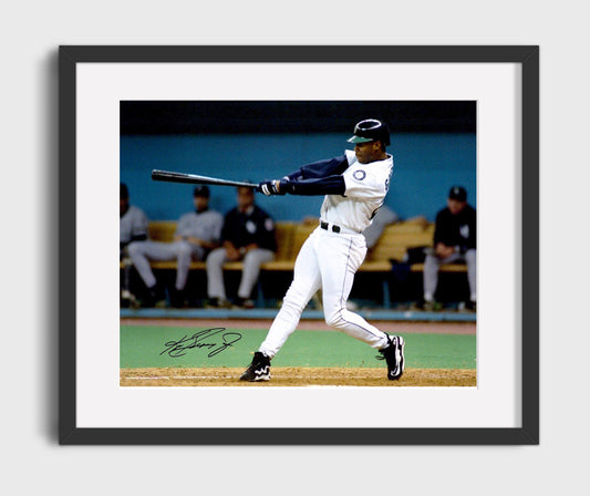 Ken Griffey Jr - left-handed Swing follow-through 8x10 Canvas baseball wall art