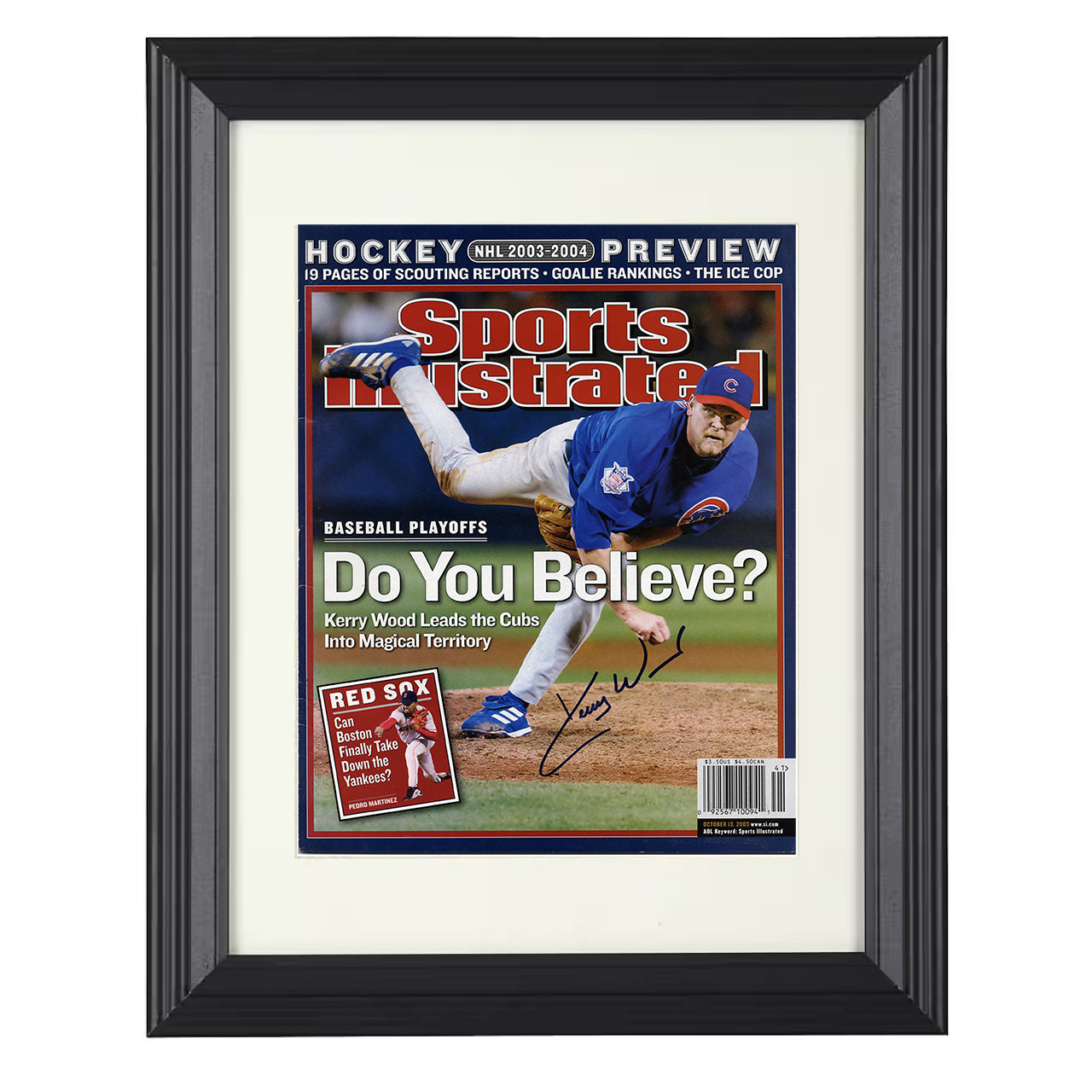 Kerry Wood - Do You Believe SI Cover 2003 8x10 black beveled framed baseball wall art