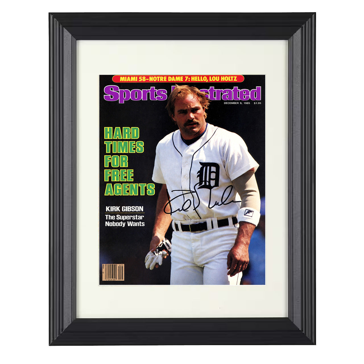Kirk Gibson - Free Agency Power Shift SI Cover 1985 8x10 black beveled framed baseball wall art