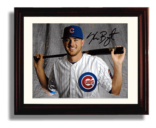 Kris Bryant - Bat Resting Behind Head Baseball Wall Art 8x10 Beveled Frame wall art print – Baseball Wall Art decor