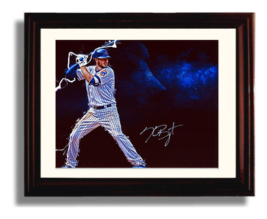 Kris Bryant - Lightning Effect Swing Baseball Wall Art 8x10 Beveled Frame wall art print – Baseball Wall Art decor