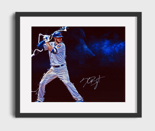 Kris Bryant - Lightning Effect Swing 8x10 Canvas baseball wall art
