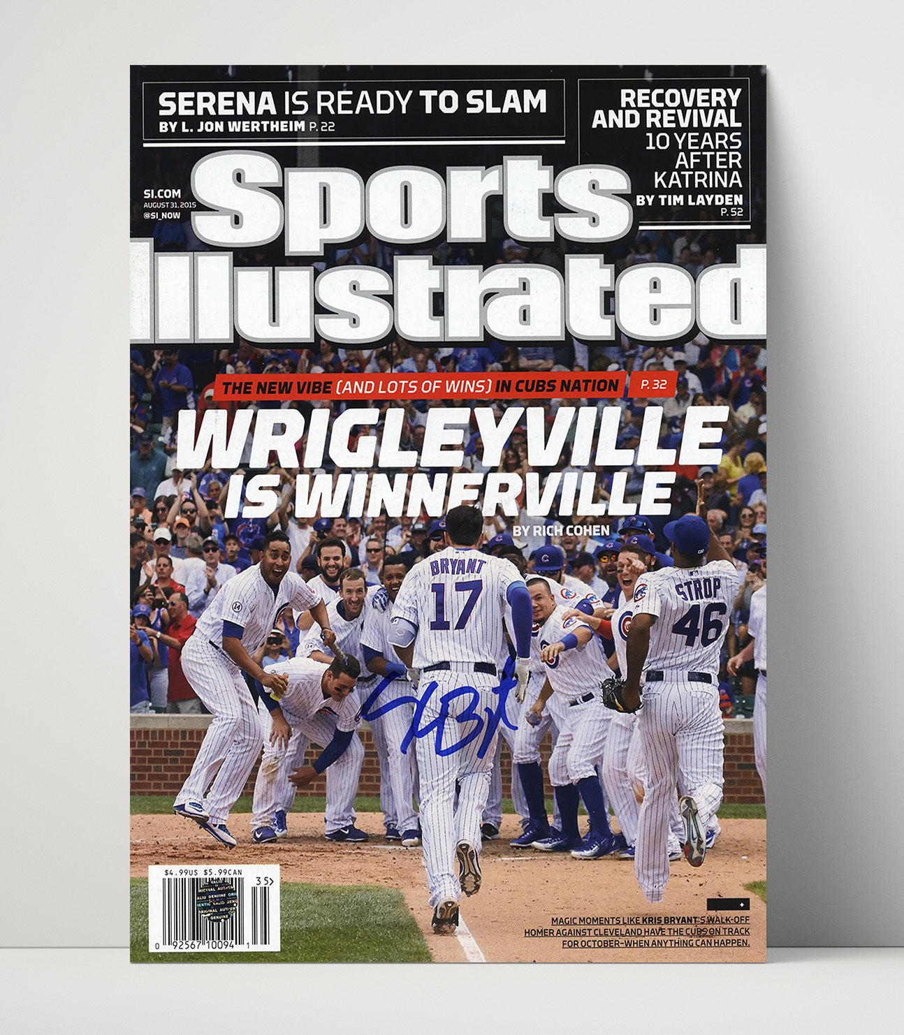 Kris Bryant - Wrigleyville walk off celebration SI cover 2015 Baseball Wall Art 16x20 Unframed Print wall art print – Baseball Wall Art decor
