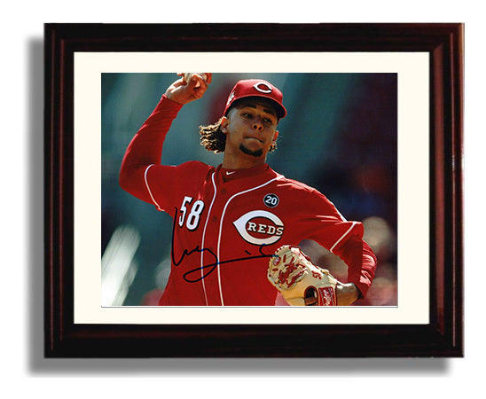 Luis Castillo - Reds Pitching Follow Through Baseball Wall Art 8x10 Beveled Frame wall art print – Baseball Wall Art decor
