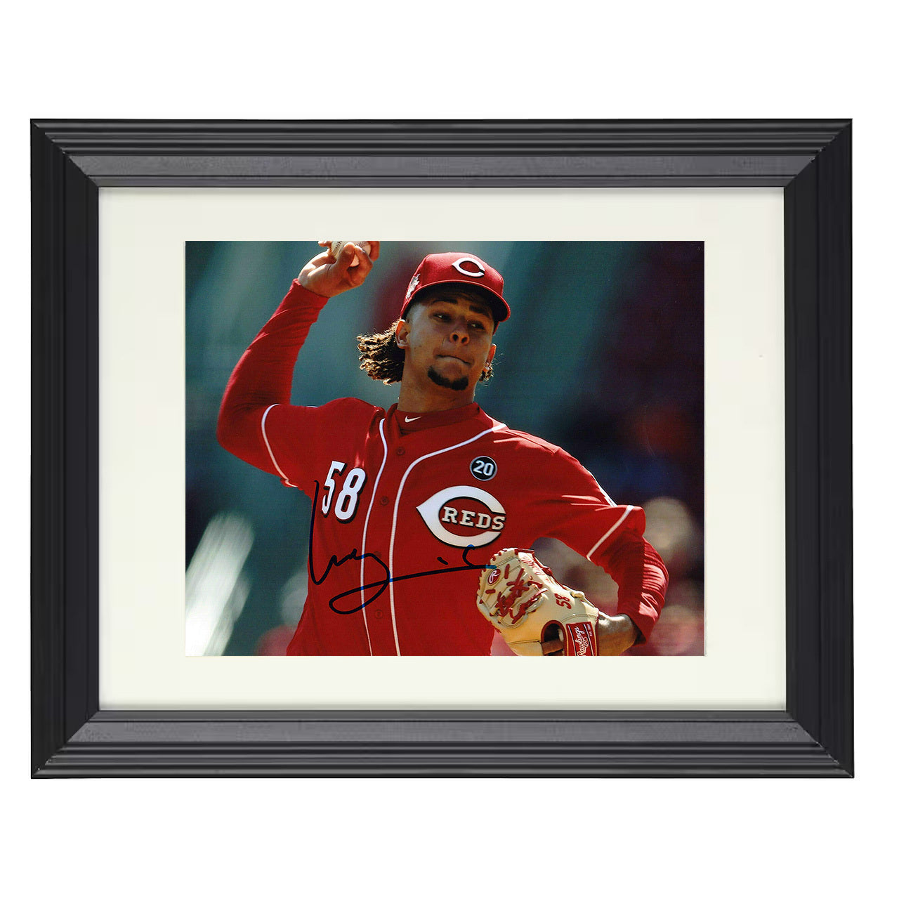 Luis Castillo - Reds Pitching Follow Through 8x10 black beveled framed baseball wall art