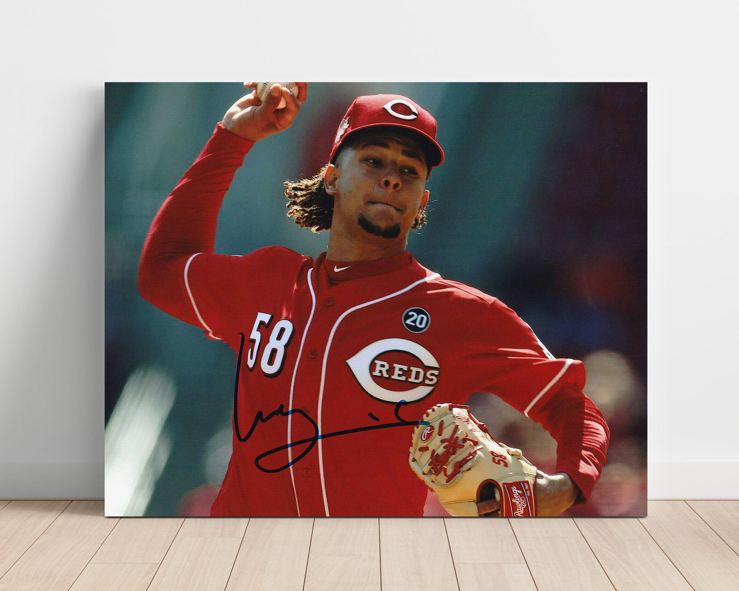 Luis Castillo - Reds Pitching Follow Through Baseball Wall Art 16x20 Unframed Print wall art print – Baseball Wall Art decor
