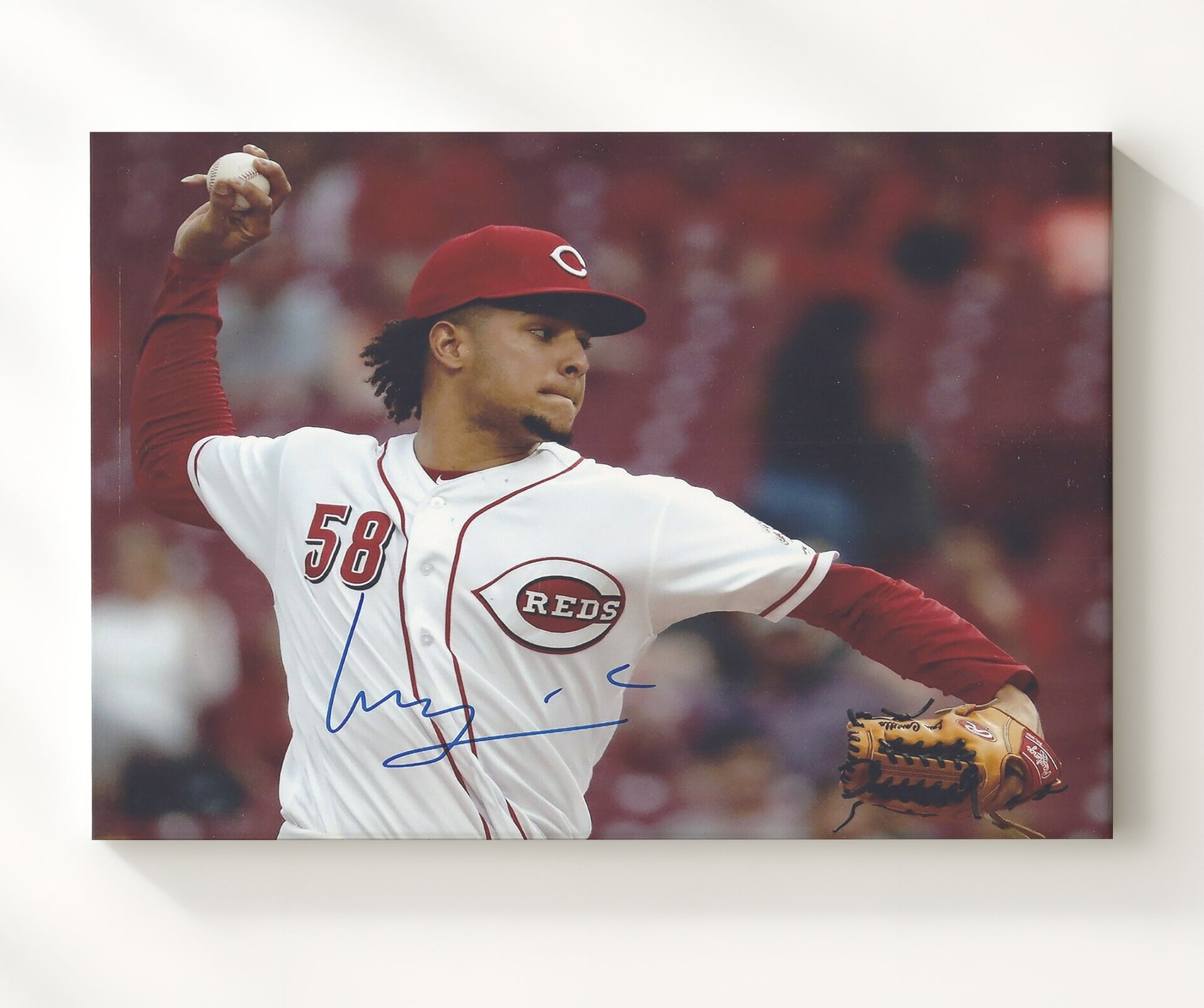 Luis Castillo - Reds Pitching Windup Baseball Wall Art 20x24 Canvas wall art print – Baseball Wall Art decor