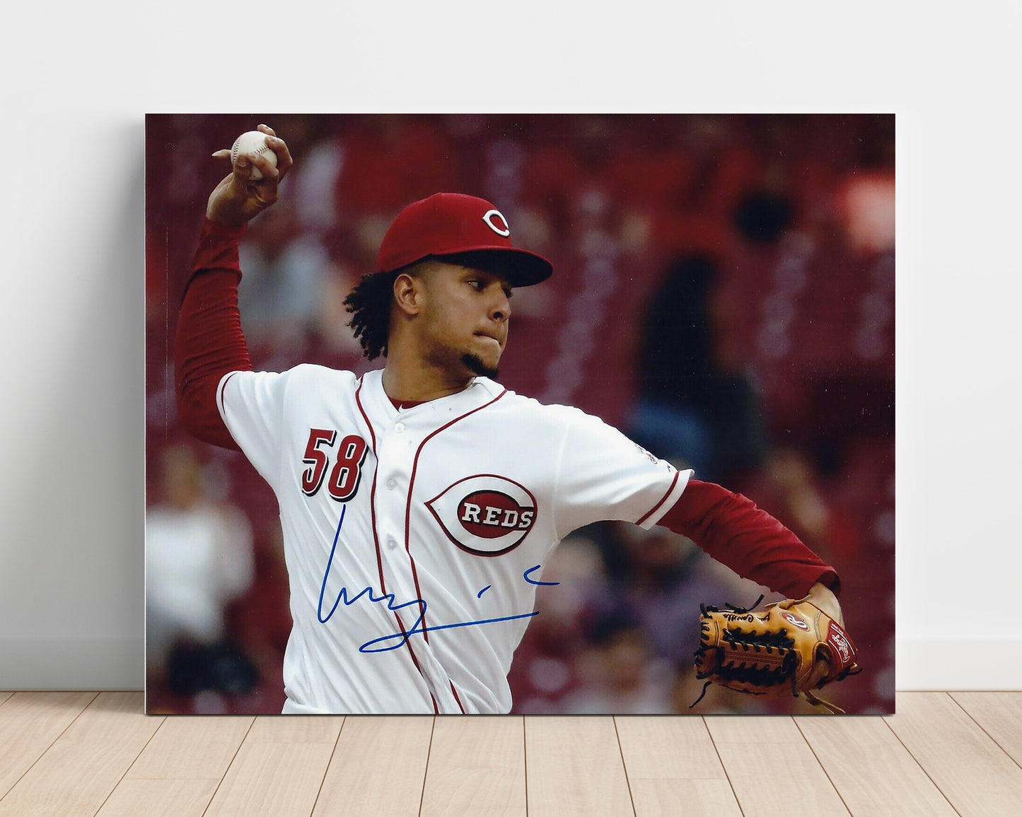 Luis Castillo - Reds Pitching Windup Baseball Wall Art 16x20 Unframed Print wall art print – Baseball Wall Art decor
