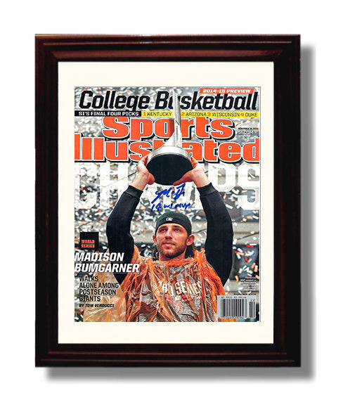 Madison Bumgarner - Series MVP Trophy SI Cover 2014 Baseball Wall Art 8x10 Beveled Frame wall art print – Baseball Wall Art decor