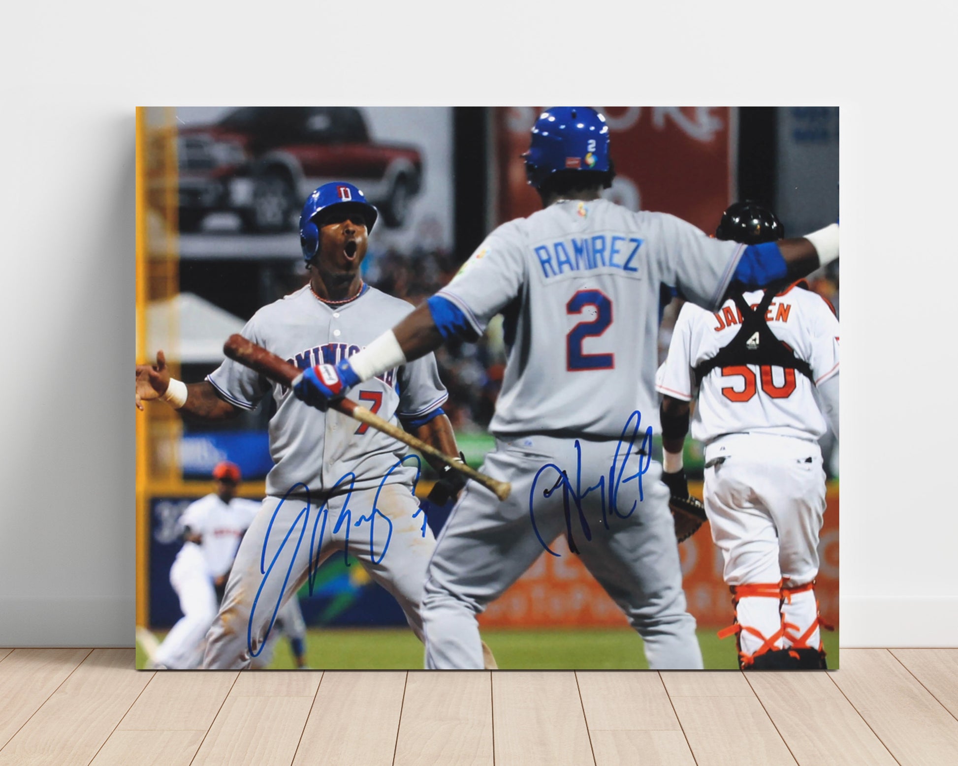 Manny Ramirez - Dugout Celebration Excitement Baseball Wall Art 16x20 Unframed Print wall art print – Baseball Wall Art decor