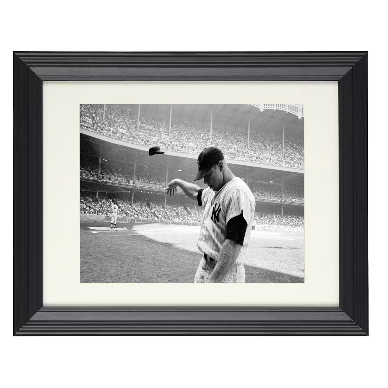 Mantle - Yankees Frustration at Yankee Stadium 1965 8x10 black beveled framed baseball wall art