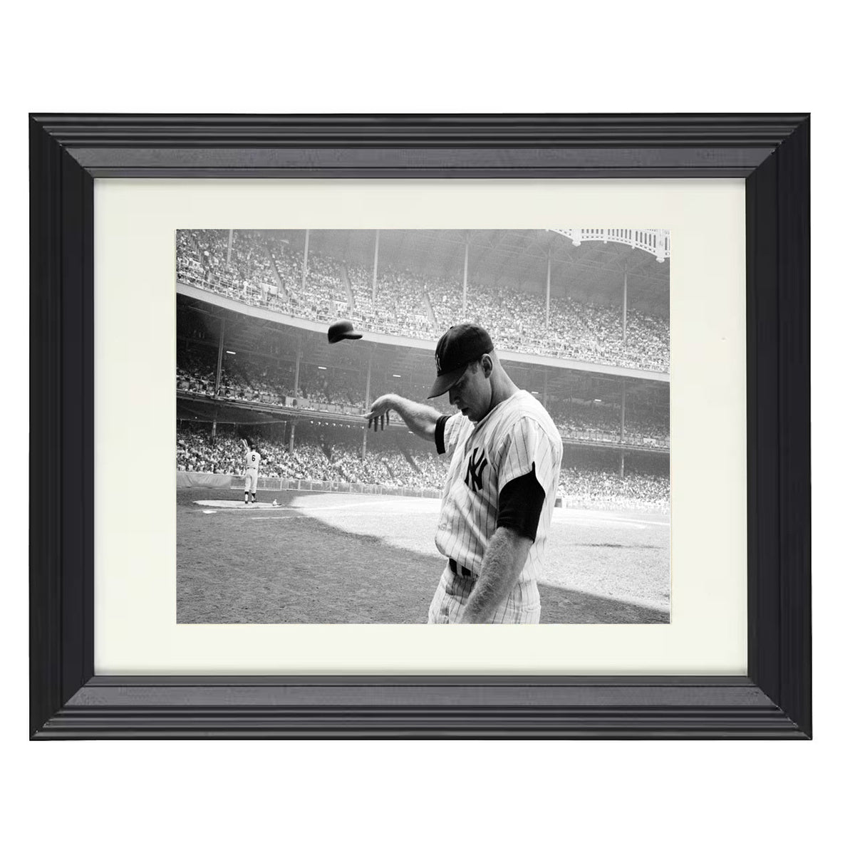 Mantle - Yankees Frustration at Yankee Stadium 1965 8x10 Beveled Frame baseball wall art
