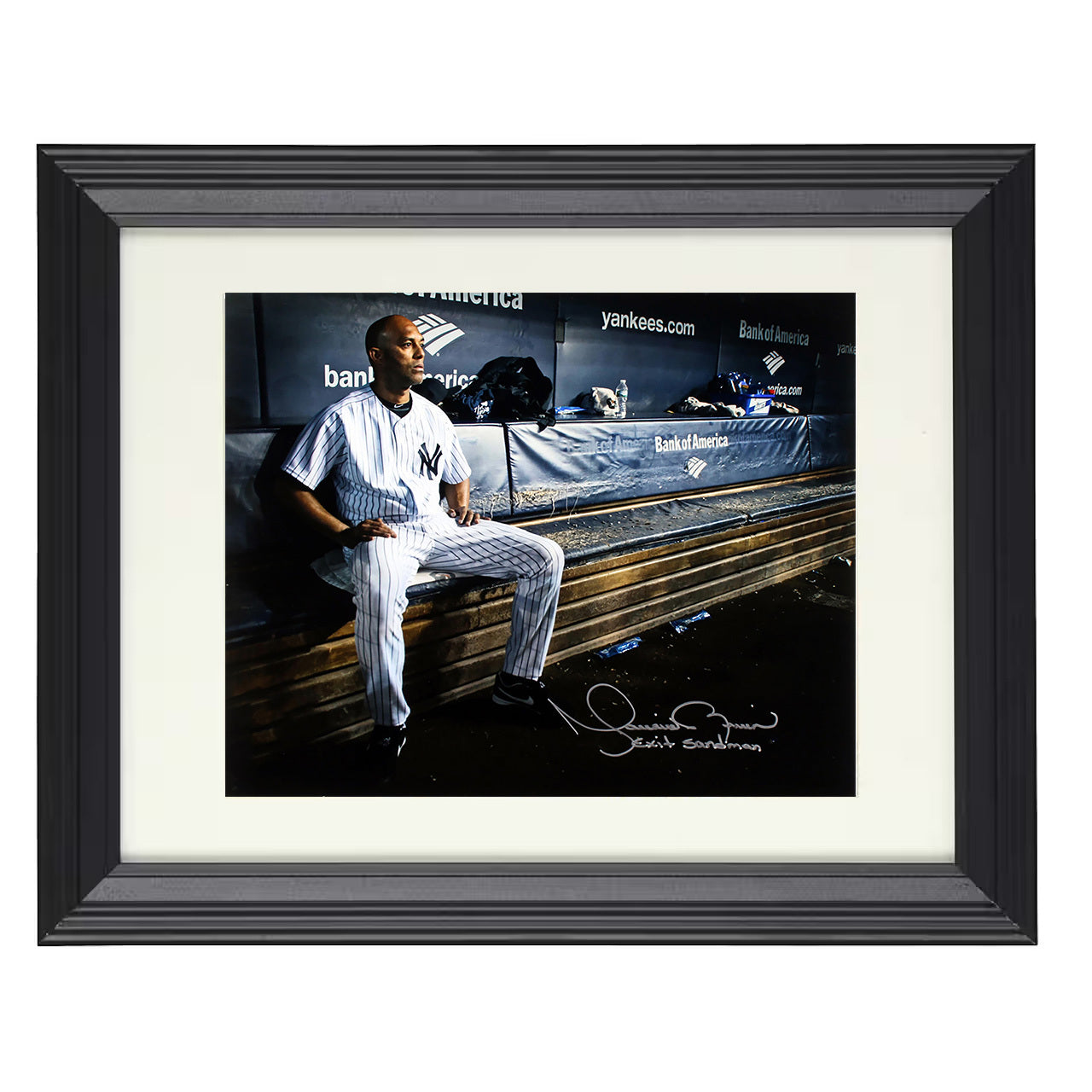Mariano Rivera - Dugout Exit Sandman Signed 8x10 black beveled framed baseball wall art