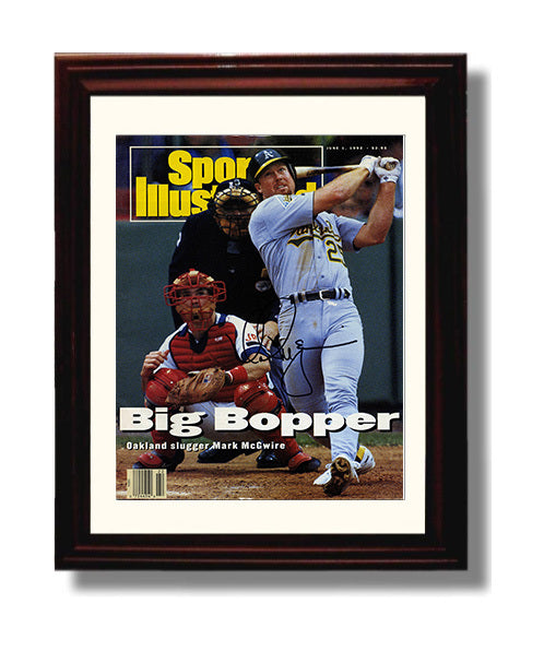 Mark McGwire - 1992 SI Cover Oakland Slugger Big Bopper Baseball Wall Art 8x10 Beveled Frame wall art print – Baseball Wall Art decor
