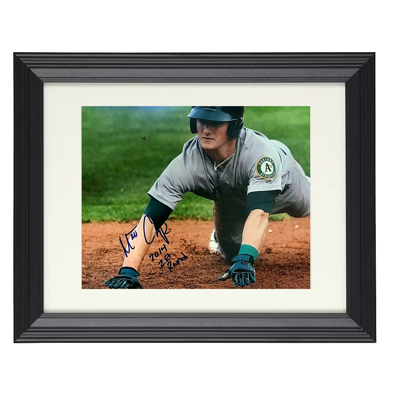 Matt Chapman - Diving Stop at Third 8x10 black beveled framed baseball wall art