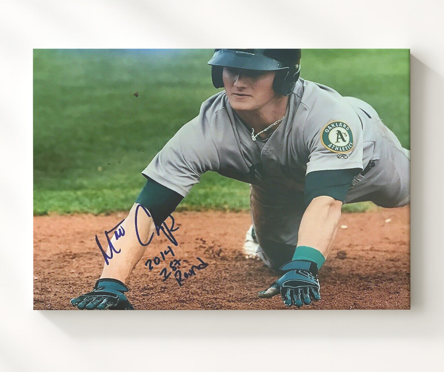 Matt Chapman - Diving Stop at Third Baseball Wall Art 20x24 Canvas wall art print – Baseball Wall Art decor