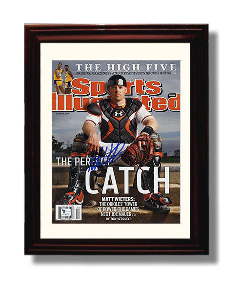 Matt Wieters - Perfect Catch SI Cover 2010 Baseball Wall Art 8x10 Beveled Frame wall art print – Baseball Wall Art decor