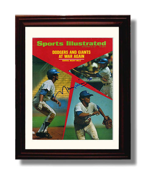 Maury Wills - 1971 SI Cover Los Angeles Speedster Baseball Wall Art 8x10 Beveled Frame wall art print – Baseball Wall Art decor
