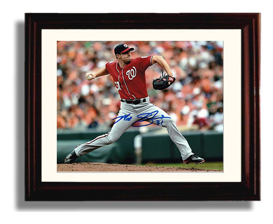 Max Scherzer - Power Pitch Delivery Baseball Wall Art 8x10 Beveled Frame wall art print – Baseball Wall Art decor