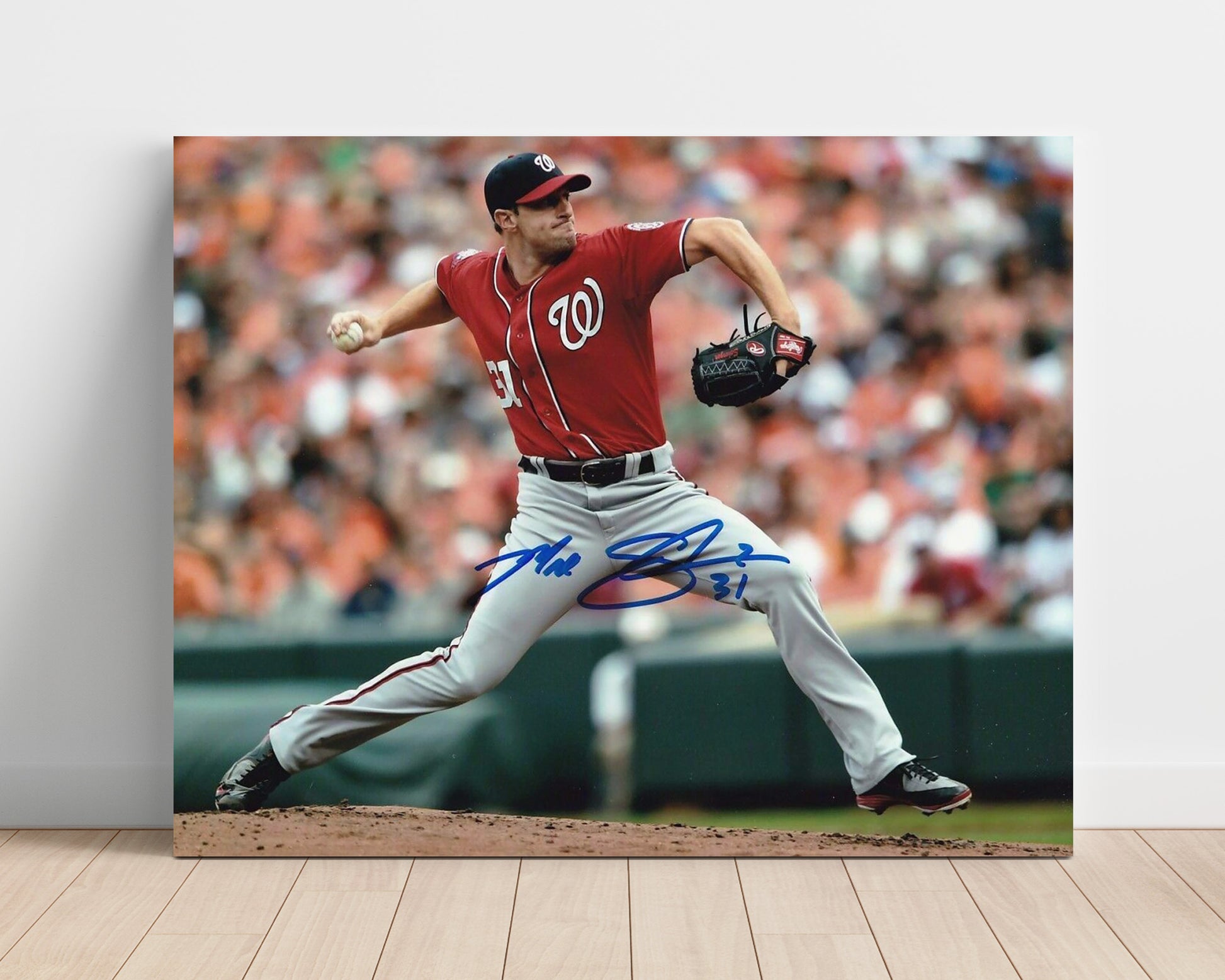 Max Scherzer - Power Pitch Delivery Baseball Wall Art 16x20 Unframed Print wall art print – Baseball Wall Art decor