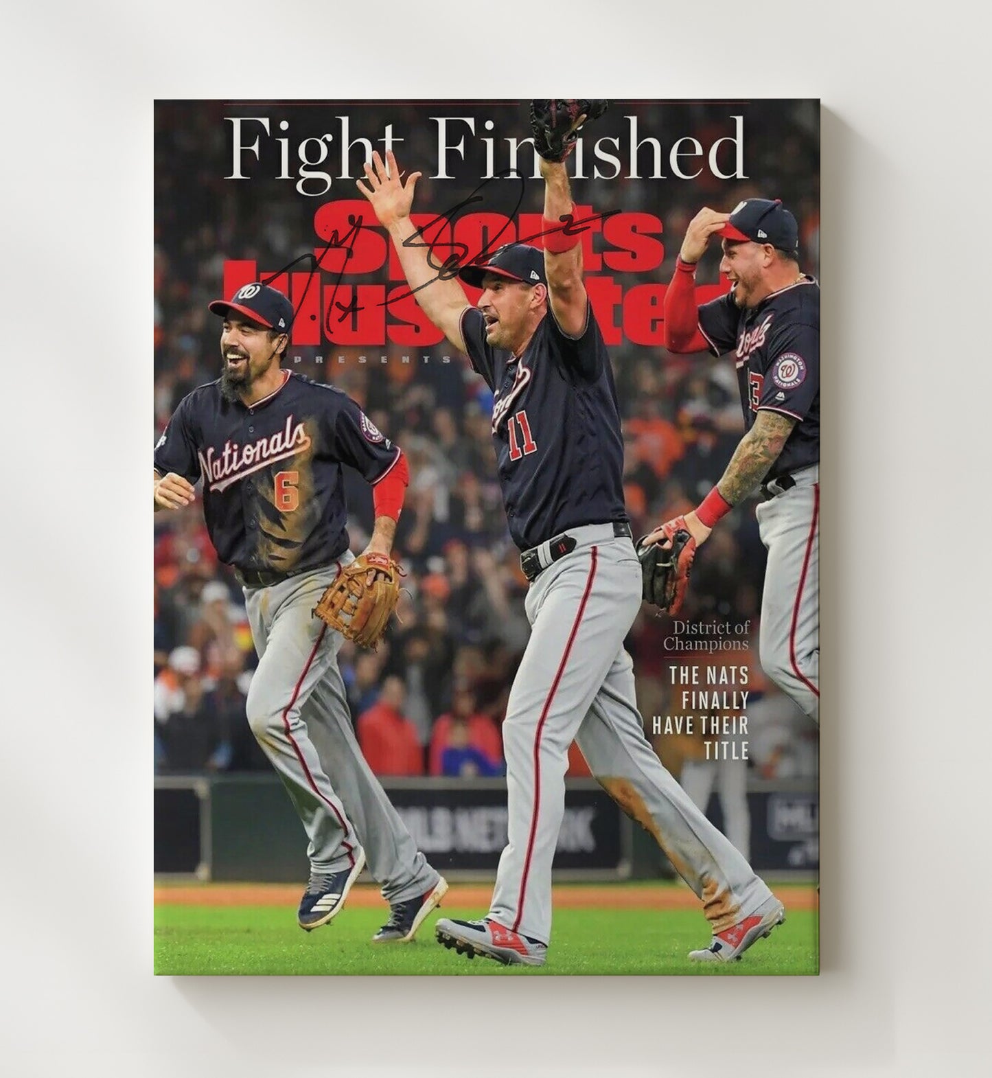 Max Scherzer - Washington Champion Celebration Baseball Wall Art 20x24 Canvas wall art print – Baseball Wall Art decor