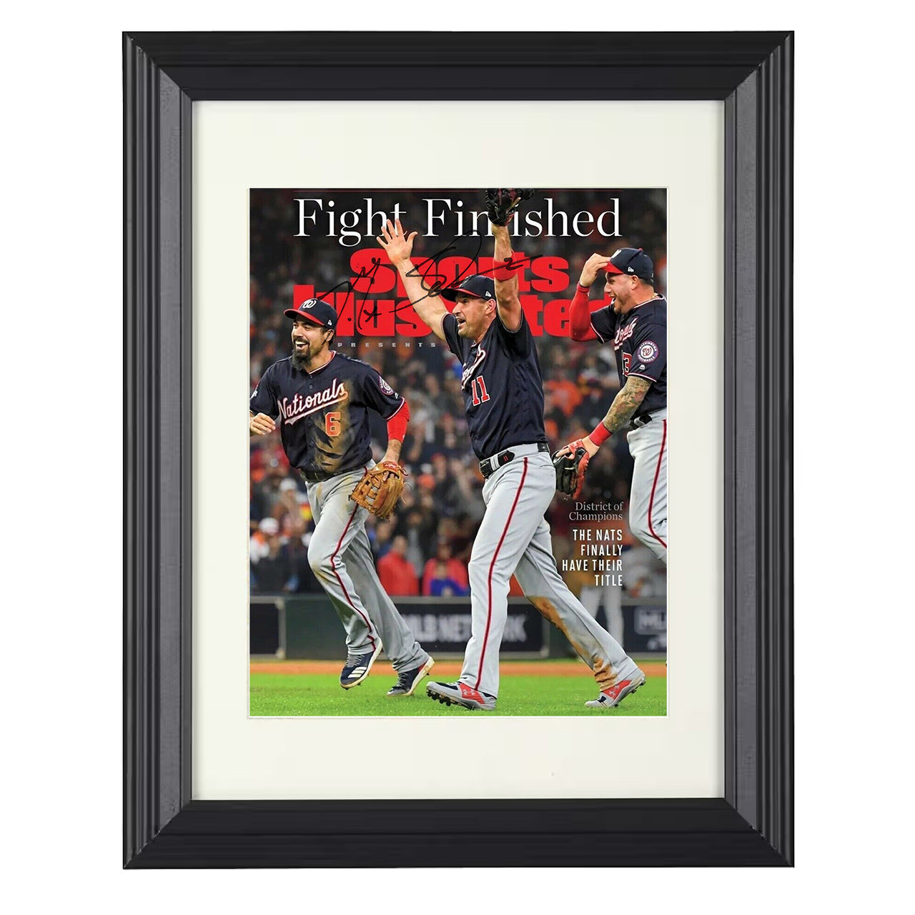 Max Scherzer - Washington Champion Celebration 8x10 black beveled framed baseball wall art