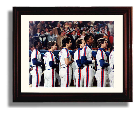 Mets Baseball - 1986 Championship Roll Call Wall Art 8x10 Beveled Frame wall art print – Baseball Wall Art decor