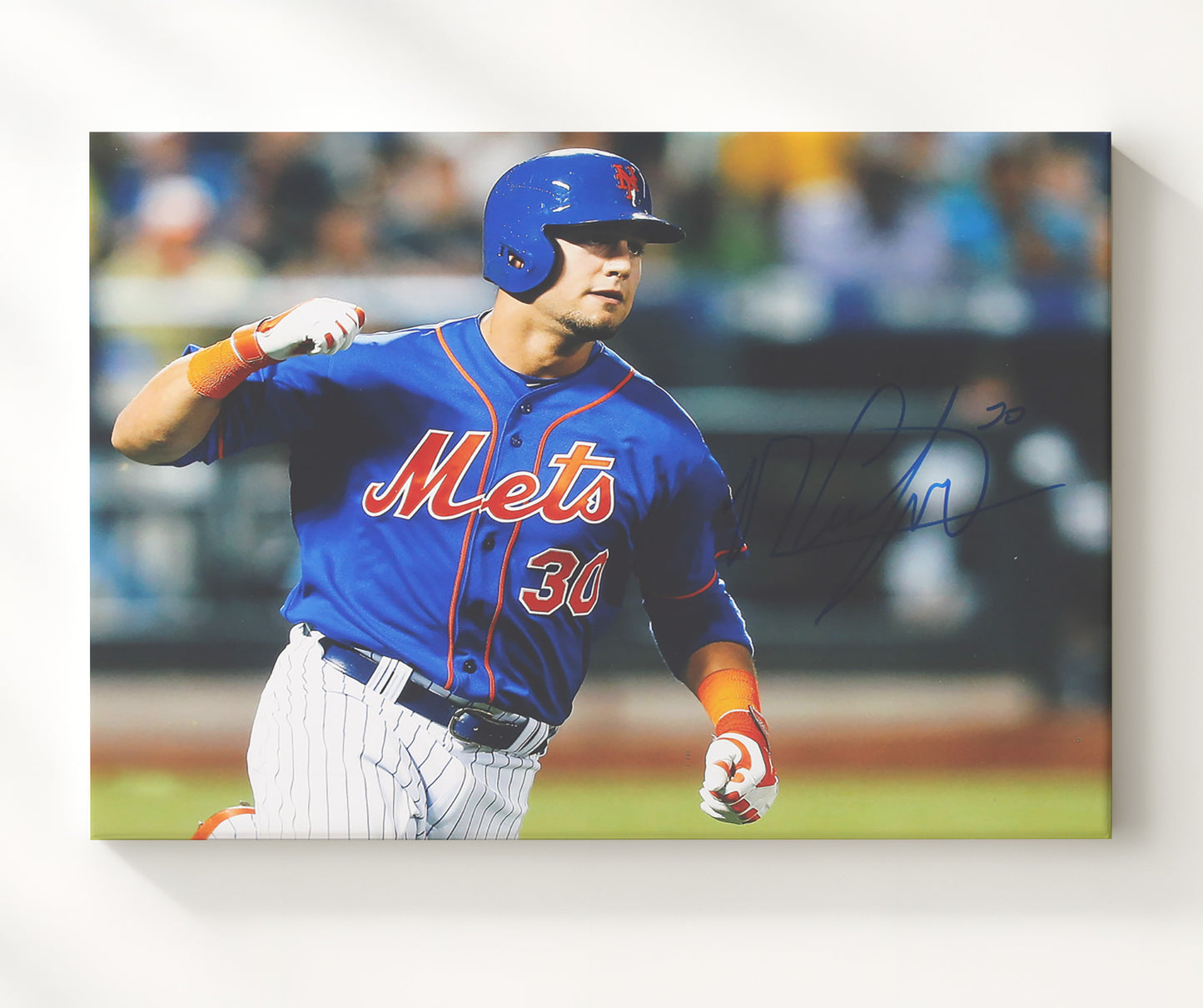 Michael Conforto - Rounding the Bases Baseball Wall Art 20x24 Canvas wall art print – Baseball Wall Art decor