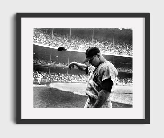 Mickey Mantle - Hat Toss at the Stadium 8x10 Canvas baseball wall art